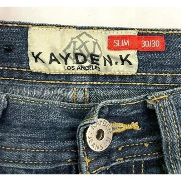 Kayden K Blue Denim Straight Jeans SLIM 30/30 Men's Casual - Picture 3 of 9